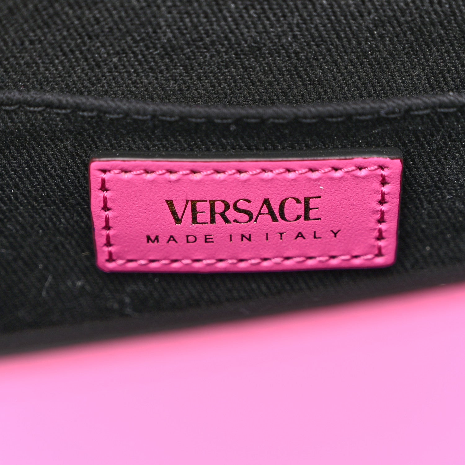 Versace Calfskin Vinyl Small Houndstooth La Medusa Crossbody Bag Pink Multicolor 6 of 9