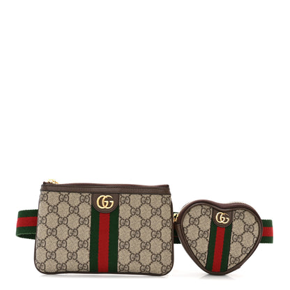 Gucci GG Supreme Monogram Web Ophidia Utility Belt Bag 85 34 Beige Ebony New Acero 1 of 15