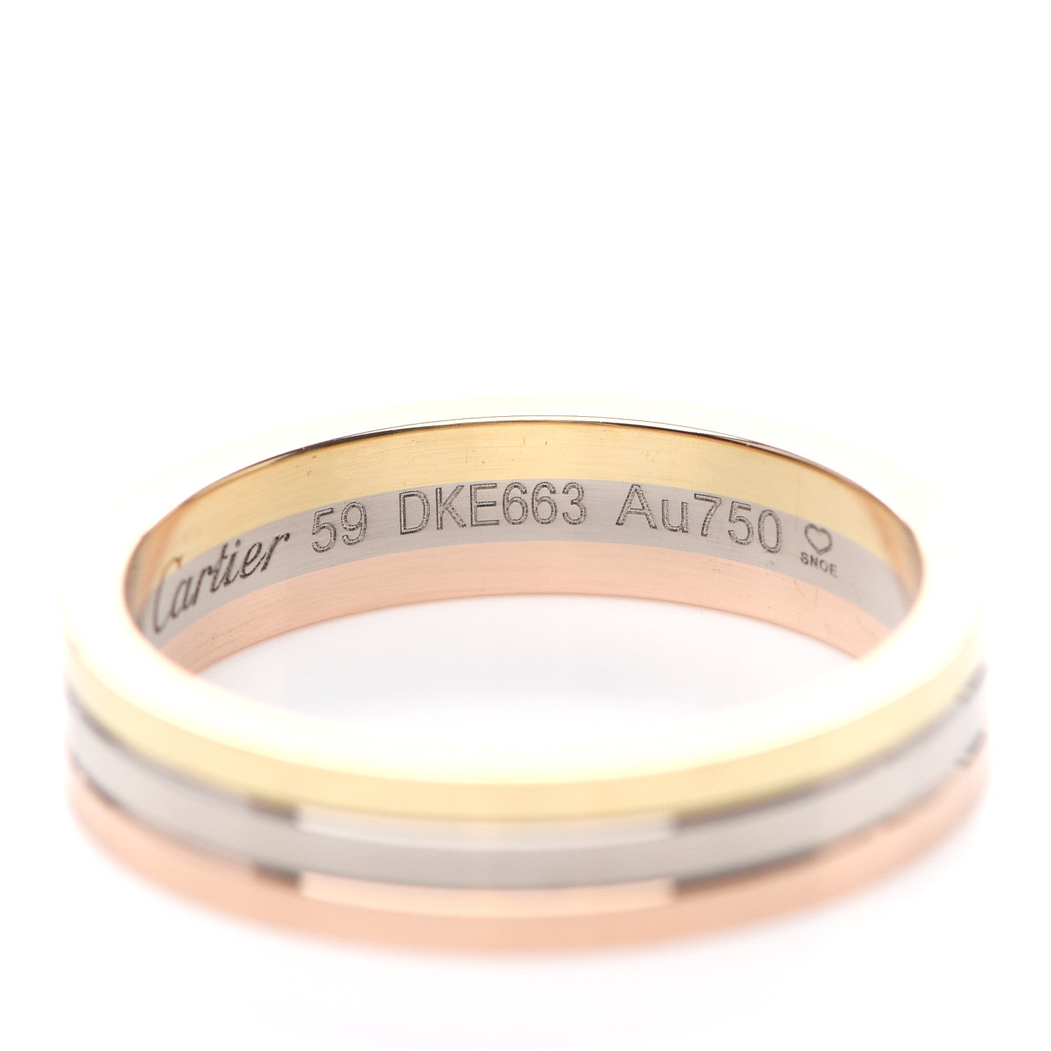 Cartier 18K Pink White Yellow Gold 4.8mm Vendome Louis Cartier Wedding Band Ring 59 8.75 5 of 5
