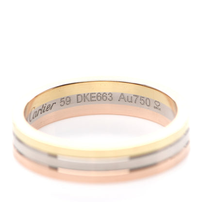 Cartier 18K Pink White Yellow Gold 4.8mm Vendome Louis Cartier Wedding Band Ring 59 8.75 5 of 5