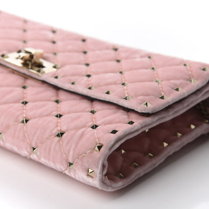 Valentino Garavani Velvet Rockstud Spike Wallet on Chain Water Rose 7 of 10