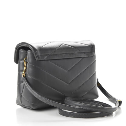 Saint Laurent Calfskin Y Quilted Monogram Toy Loulou Crossbody Bag Storm 3 of 10