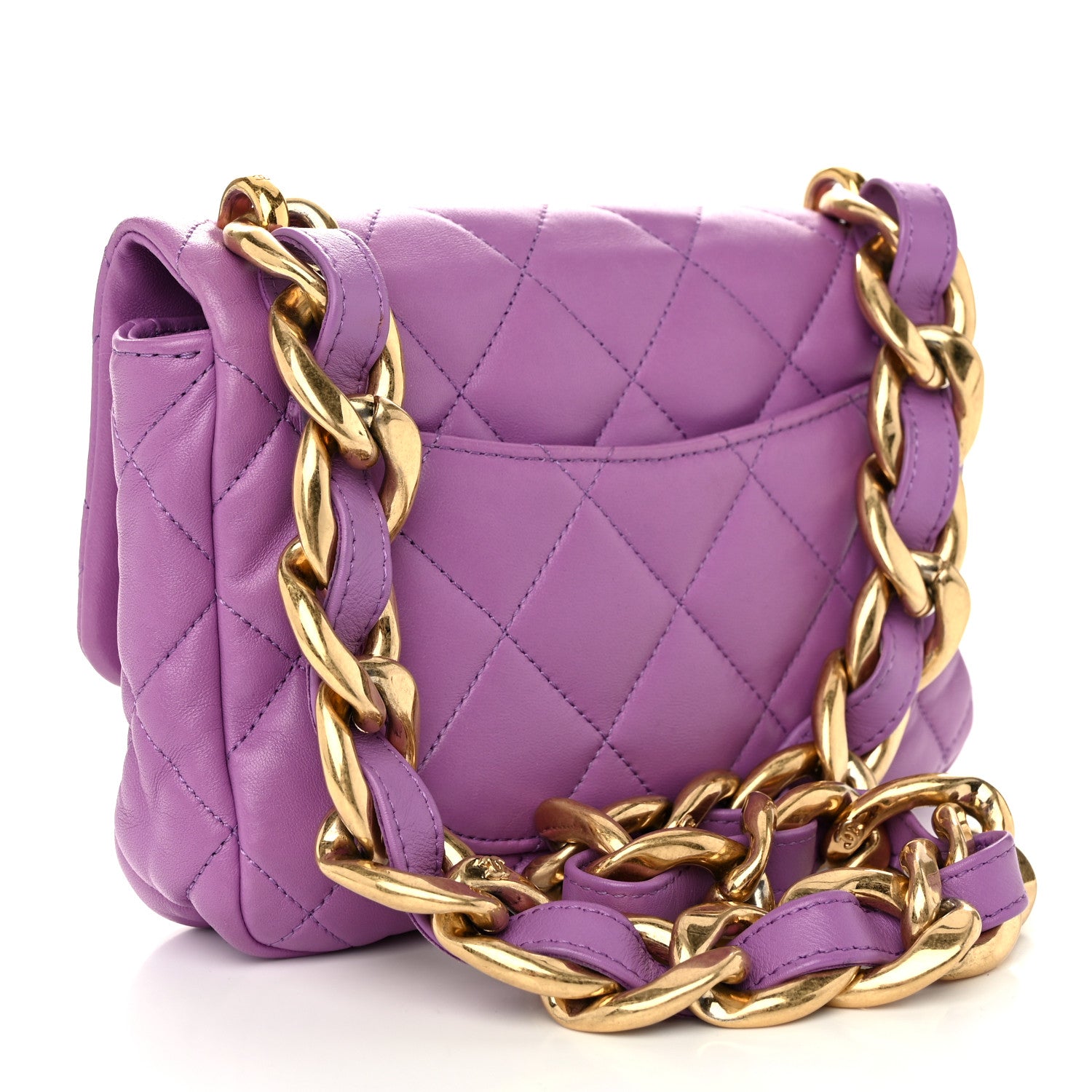 Chanel Lambskin Quilted Small CC Funky Town Flap Purple 3 of 10
