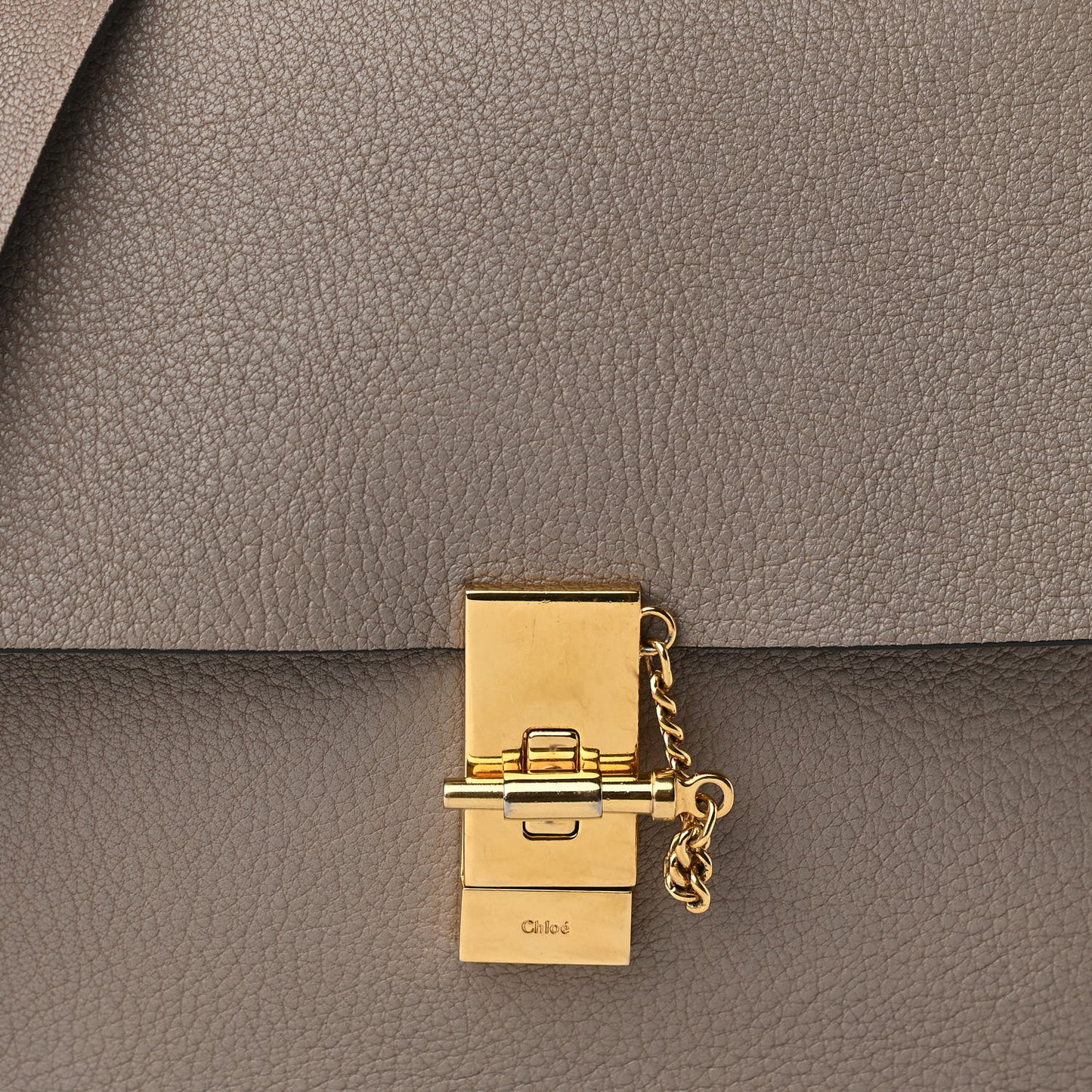 Grained Lambskin Large Drew Shoulder Bag Motty Grey