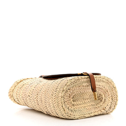 Chloe Raffia Small Grain Calfskin Medium Marcie Basket Tan 4 of 12