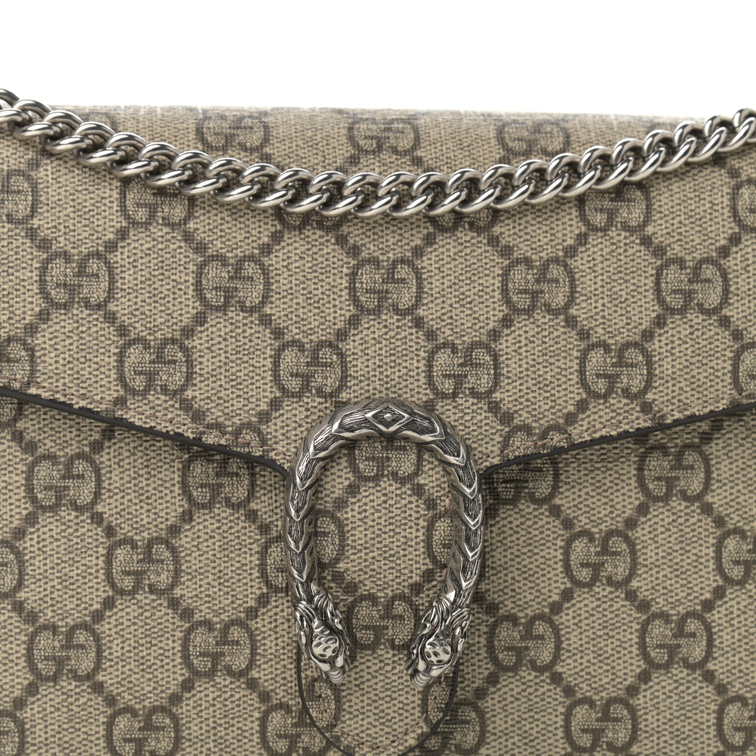 Gucci GG Supreme Monogram Mini Dionysus Chain Wallet Beige Taupe 8 of 14