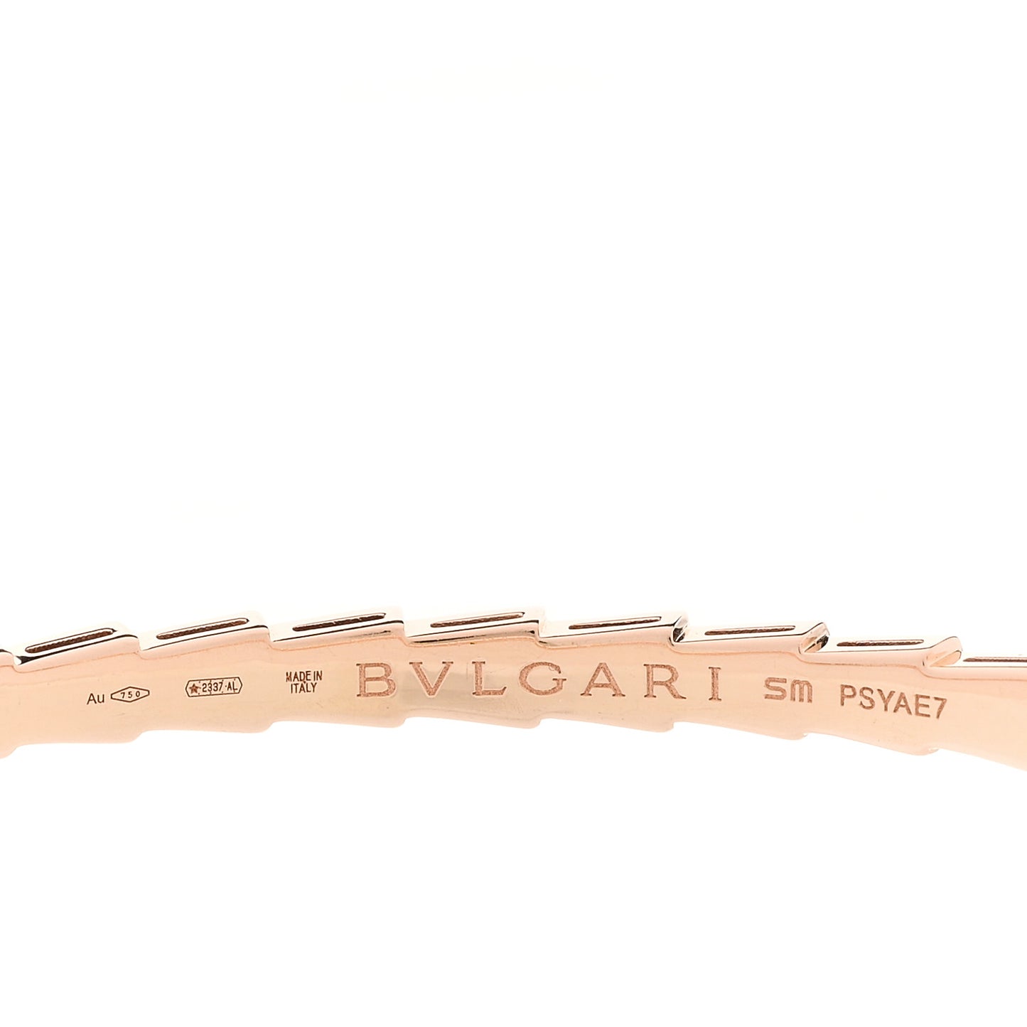 18K Rose Gold Diamond Serpenti Viper Bangle Bracelet SM