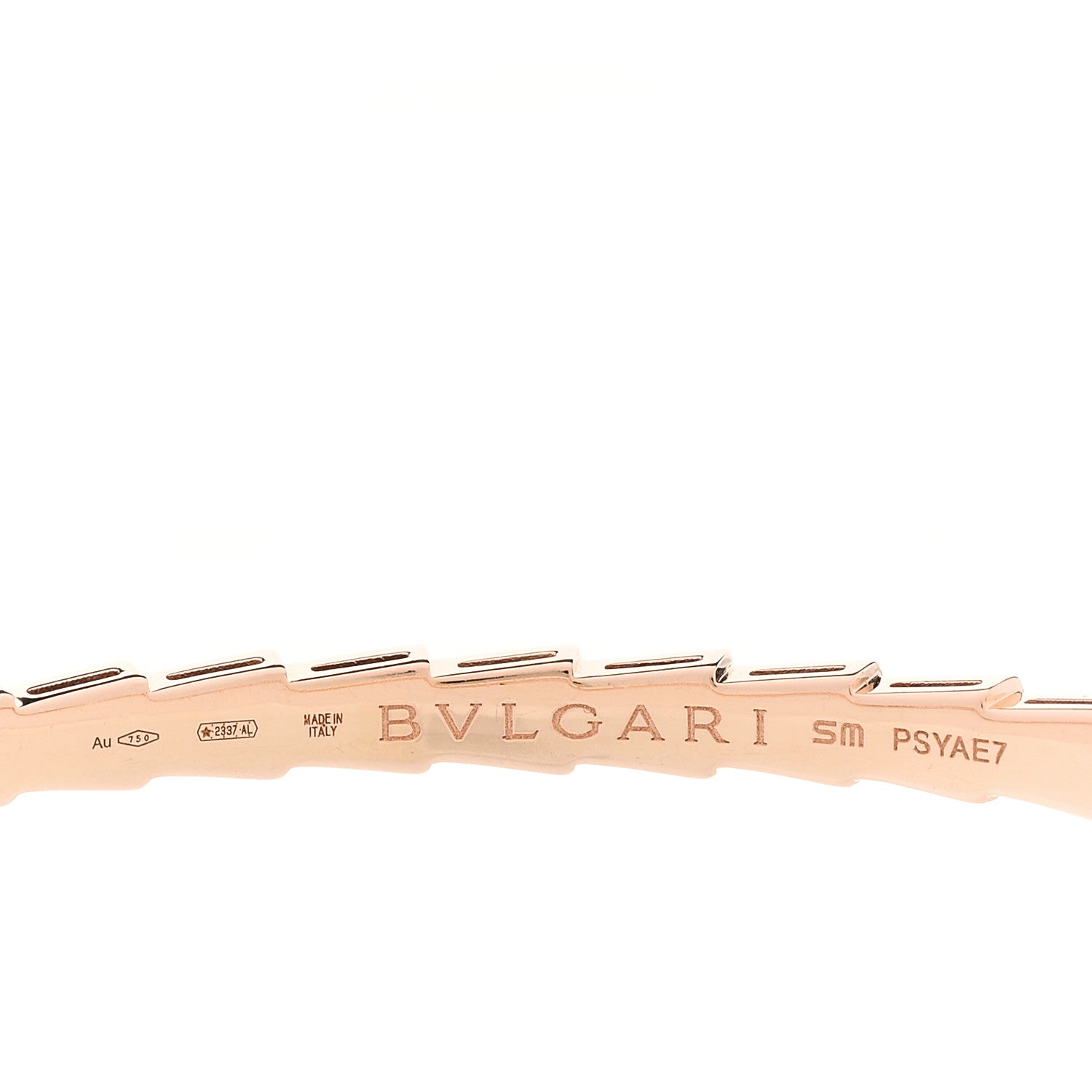 Bulgari 18K Rose Gold Diamond Serpenti Viper Bangle Bracelet SM 3 of 3
