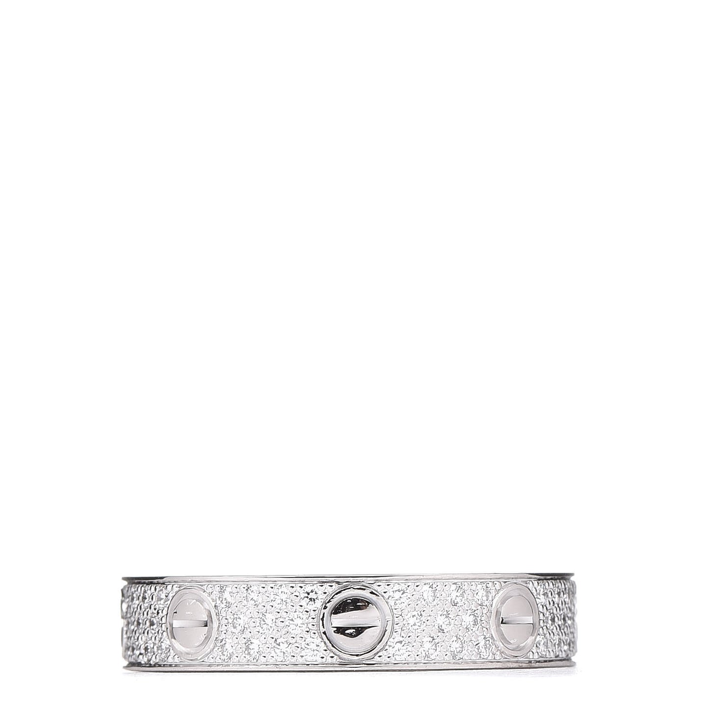 18K White Gold Diamond 4mm LOVE Wedding Paved Band Ring 51 5.75