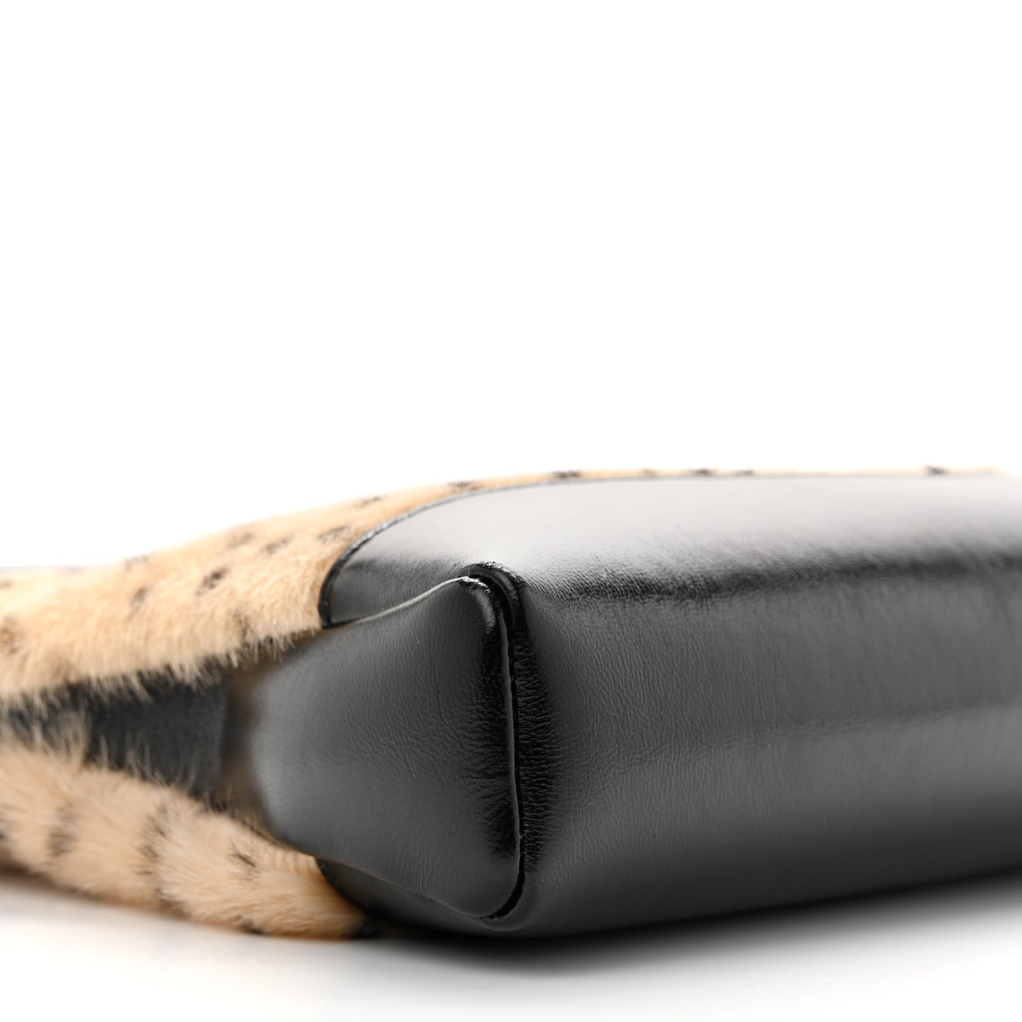 Shiny Lambskin Pony Hair Cheetah Printed Mini 31 Shopping Bag  Light Beige Black Light Beige Black