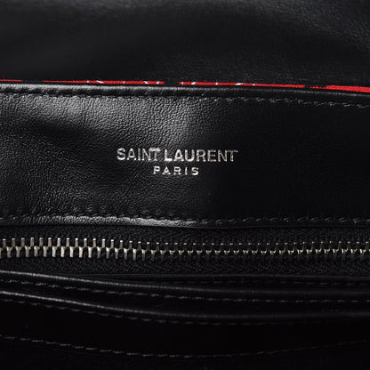 Saint Laurent Cotton Bandana Y Quilted Monogram Toy Loulou Crossbody Bag Red 7 of 11
