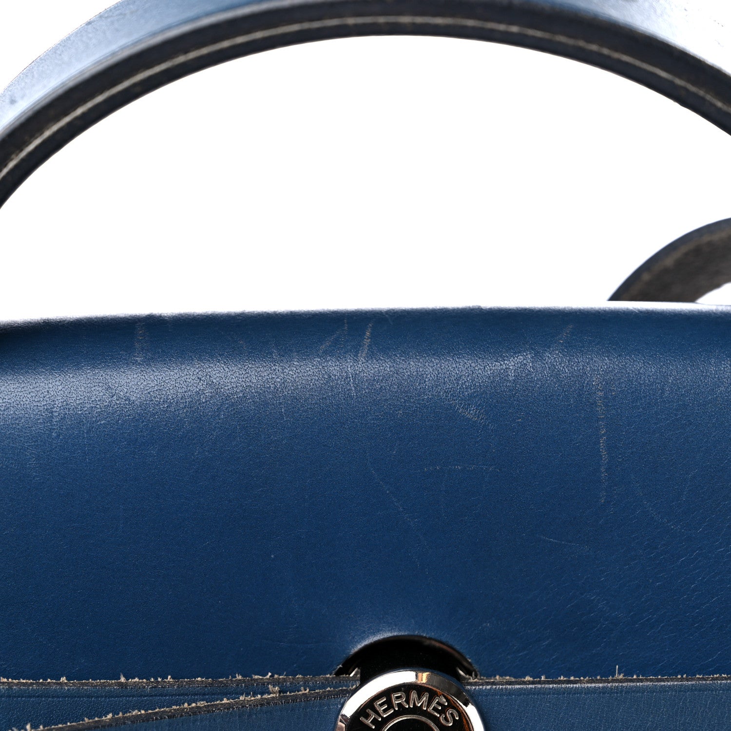 Hermes Toile Vache Calfskin Herbag 40 GM Navy Bleu 14 of 19