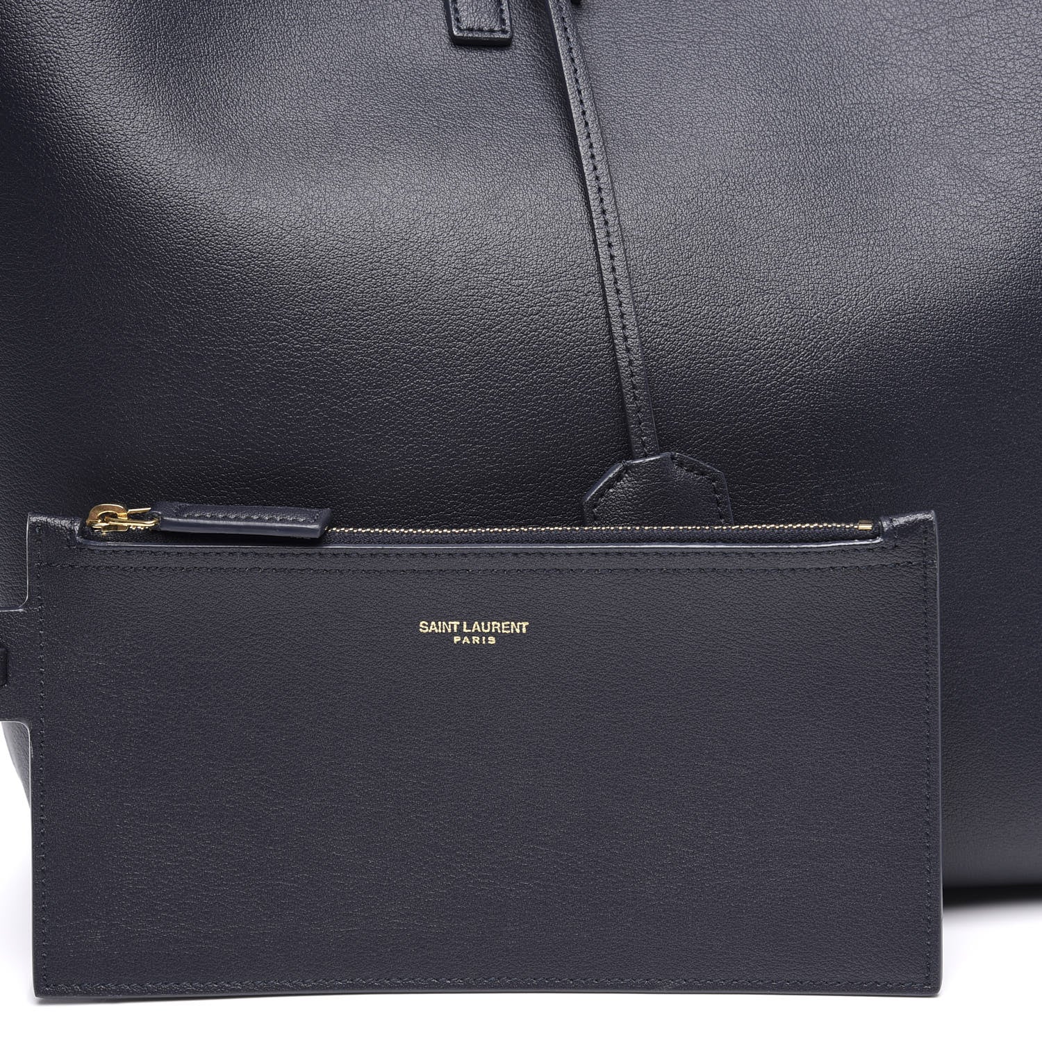 Saint Laurent Calfskin Large Shopping Tote Black 10 of 13