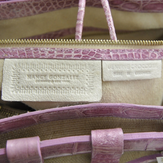 Nancy Gonzalez Raffia Caiman Crocodile Tote 1 of 1