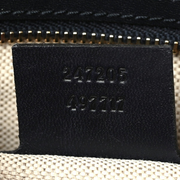 Gucci Monogram Selleria Calfskin Vintage Web Medium Boston Beige Blue 7 of 10