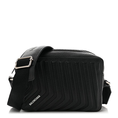 Balenciaga Grained Calfskin Embossed Car Camera Bag Black 1 of 10