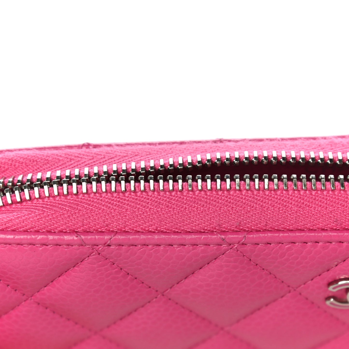 Caviar Quilted Large Gusset Zip Around Wallet Pink