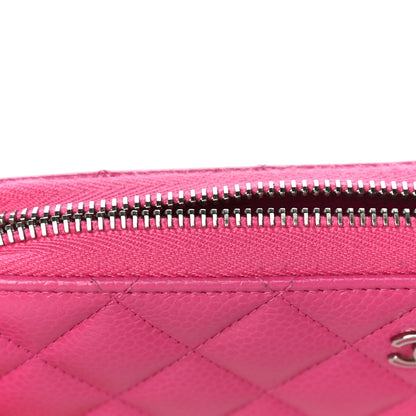 Chanel Caviar Quilted Large Gusset Zip Around Wallet Pink 17 of 21