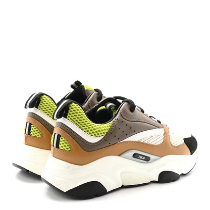 Christian Dior Technical Mesh Calfskin Mens B22 Sneakers 38 Brown Green 5 of 9