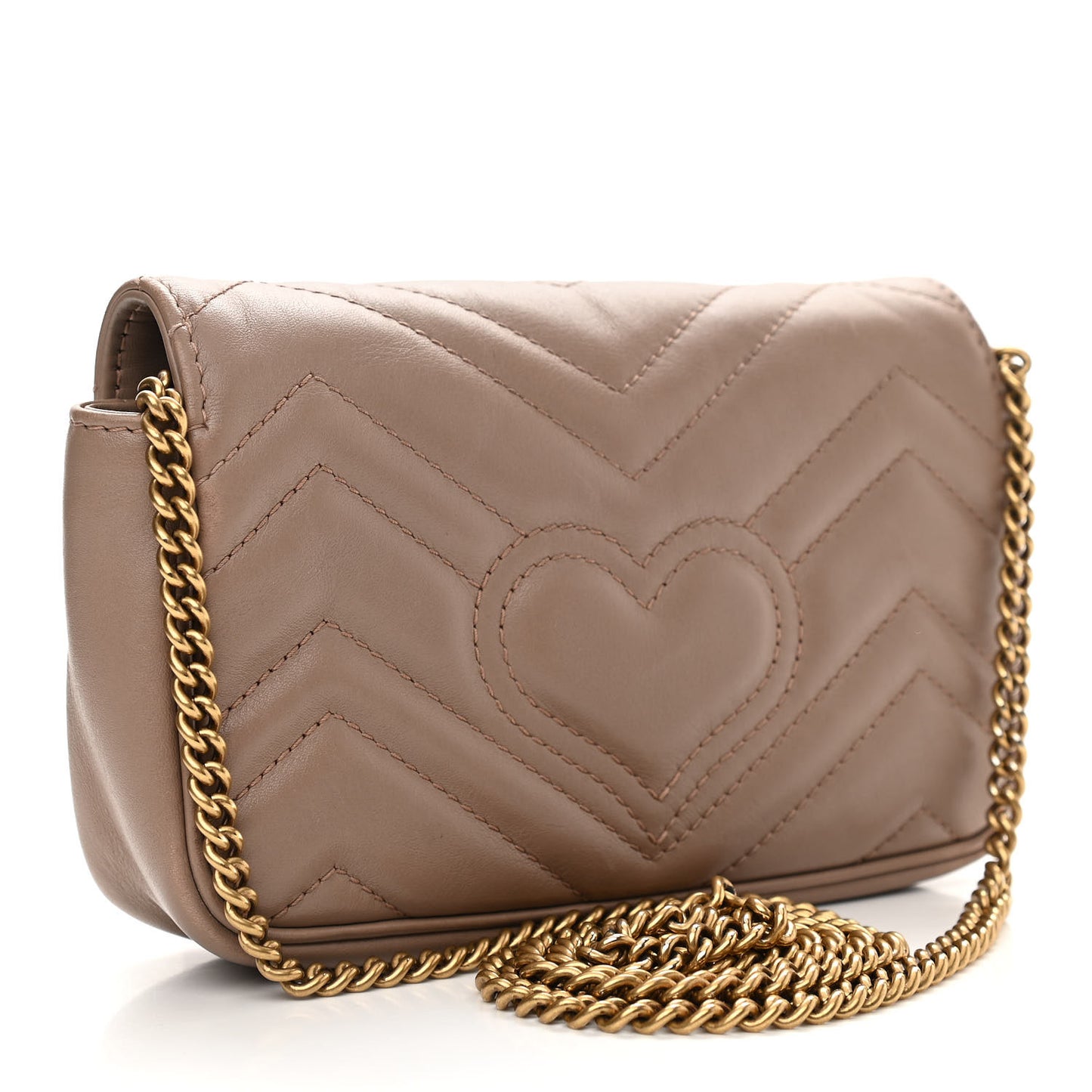 Calfskin Matelasse Super Mini GG Marmont Shoulder Bag Porcelain Rose