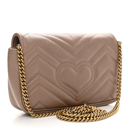 Gucci Calfskin Matelasse Super Mini GG Marmont Shoulder Bag Porcelain Rose 3 of 15