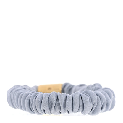 Prada Satin Metal Logo Charm Hair Tie Scrunchie Celeste 3 of 5