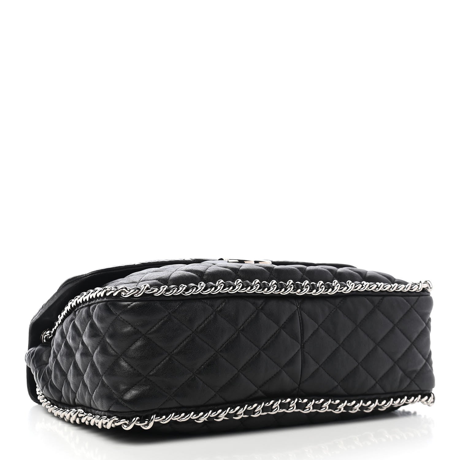 Chanel Washed Lambskin Quilted Maxi Chain Around Flap Black 5 of 10