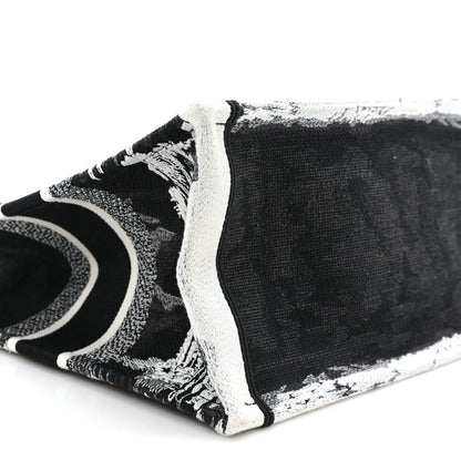 Christian Dior Canvas Embroidered Medium Paris Book Tote Black White 9 of 12