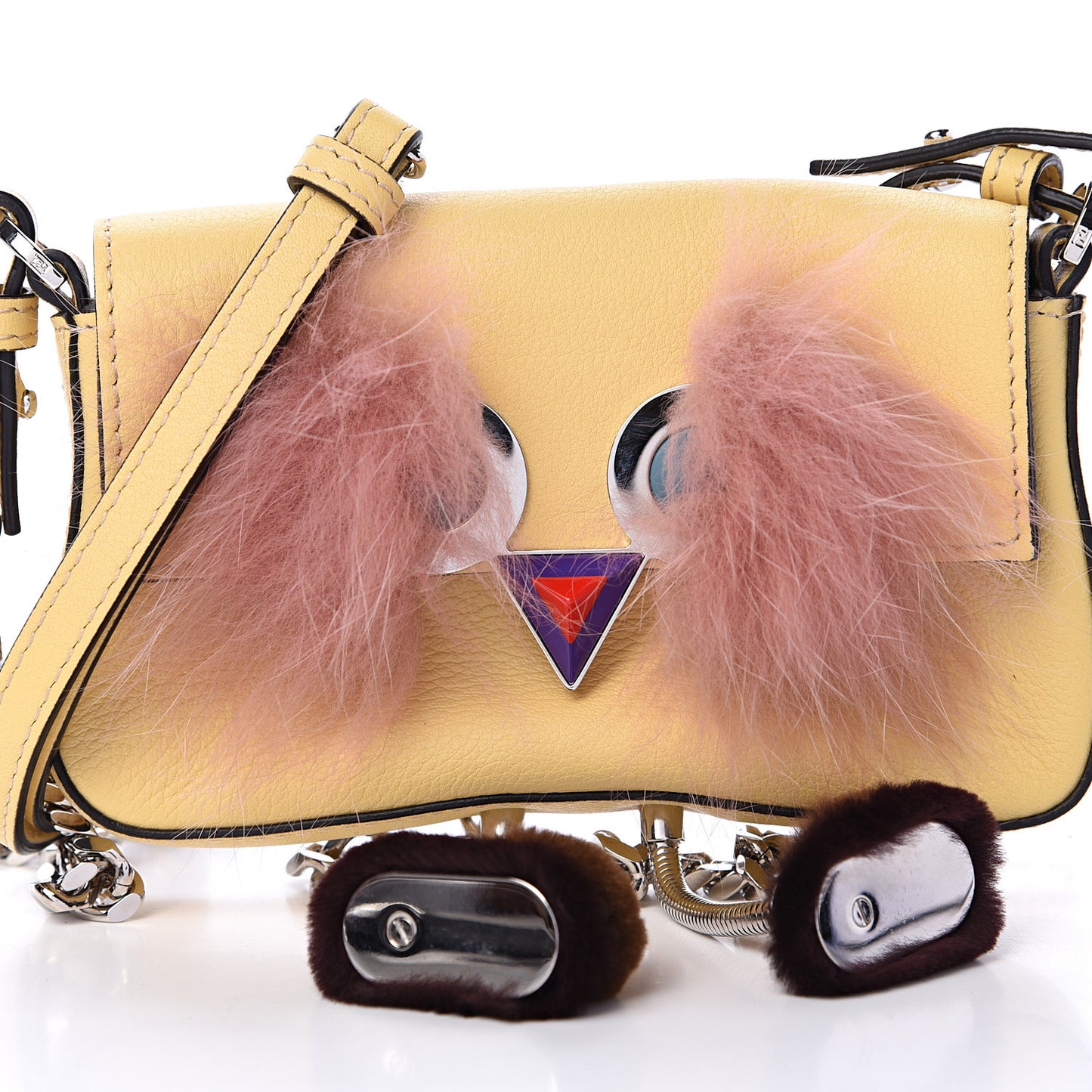 Calfskin Rabbit Fox Fur Hypnoteyes Micro Baguette Grano