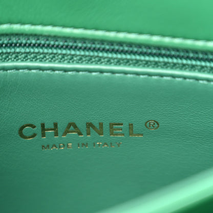 Chanel Lambskin Quilted Medium Color Match Flap Green 6 of 10