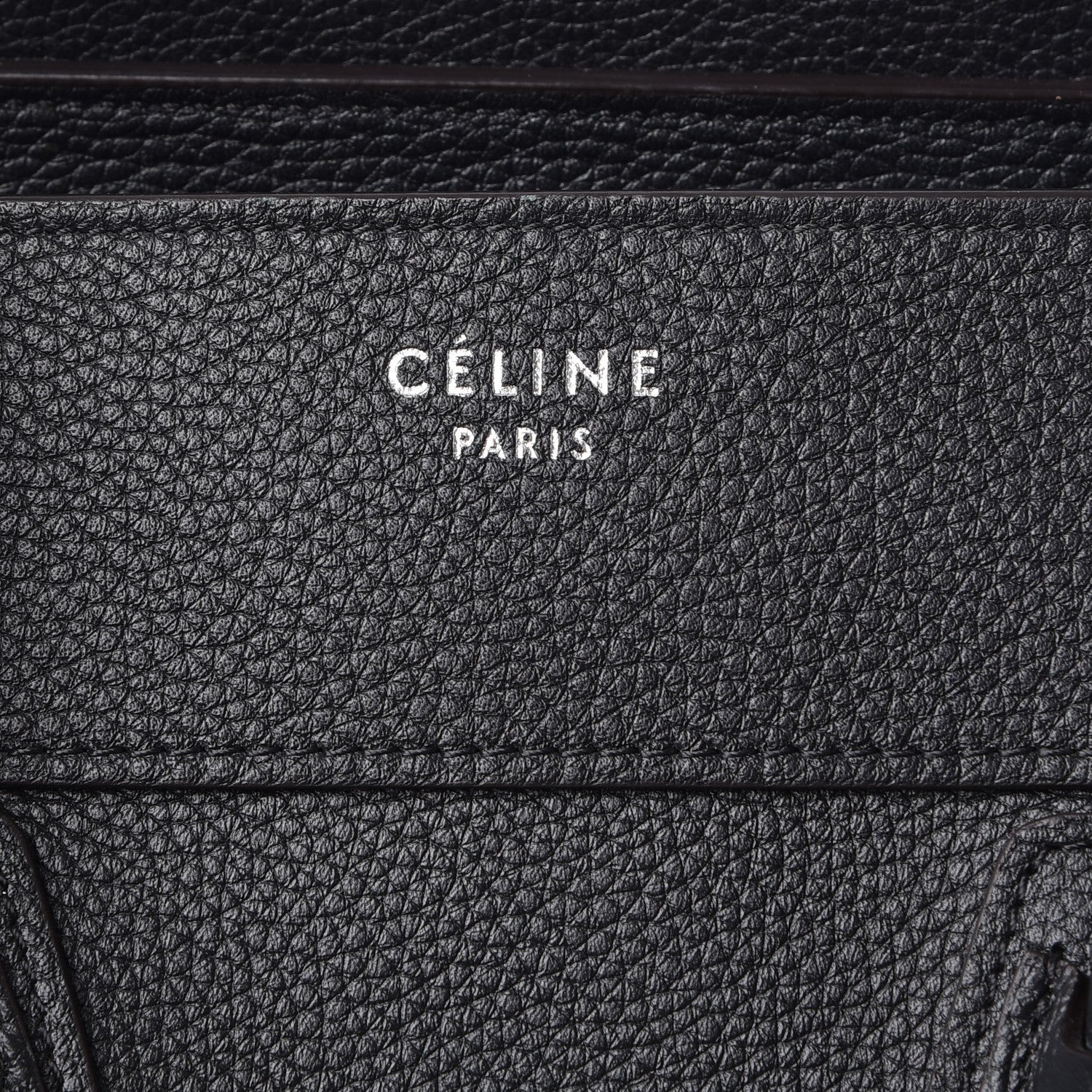Celine Drummed Calfskin Mini Luggage Black 6 of 12