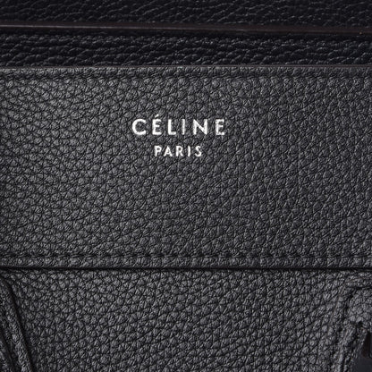 Celine Drummed Calfskin Mini Luggage Black 6 of 12