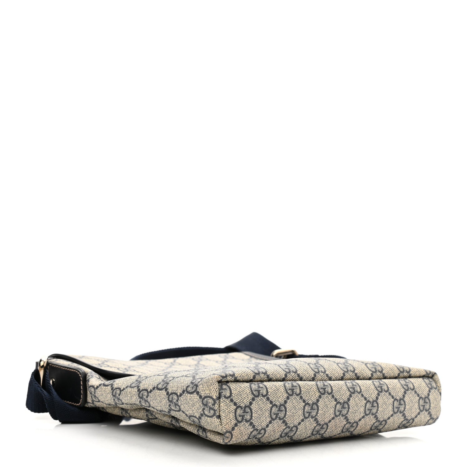Gucci GG Plus Monogram Sellieria Calfskin Small Flap Messenger Bag Beige Blue 4 of 11