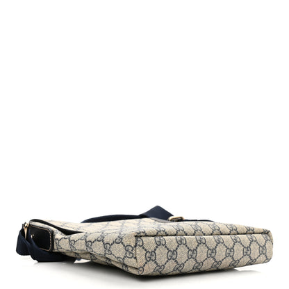 Gucci GG Plus Monogram Sellieria Calfskin Small Flap Messenger Bag Beige Blue 4 of 11