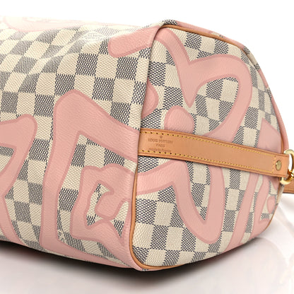 Louis Vuitton Damier Azur Tahitienne Speedy Bandouliere 30 Rose Ballerine 10 of 10