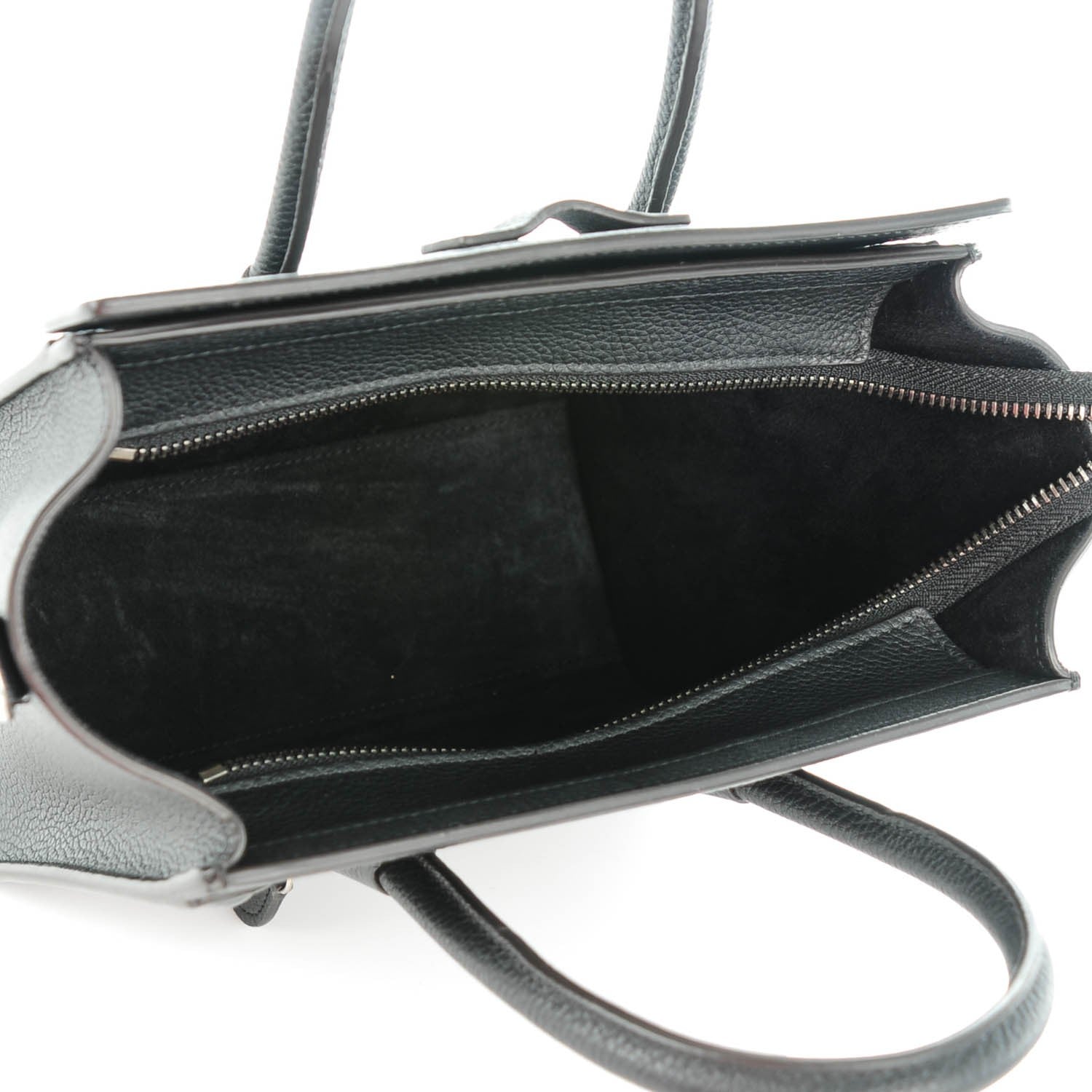 Celine Drummed Calfskin Nano Luggage Black 5 of 8