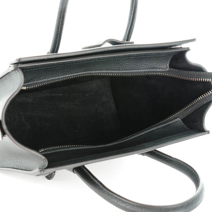 Celine Drummed Calfskin Nano Luggage Black 5 of 8
