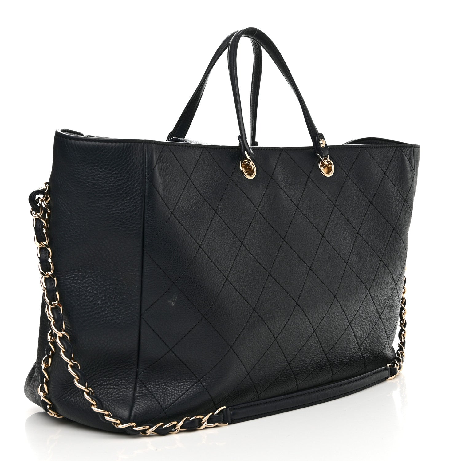 Chanel Bullskin Stitched Large Shopping Bag Black 3 of 11