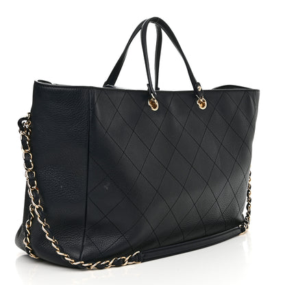 Chanel Bullskin Stitched Large Shopping Bag Black 3 of 11