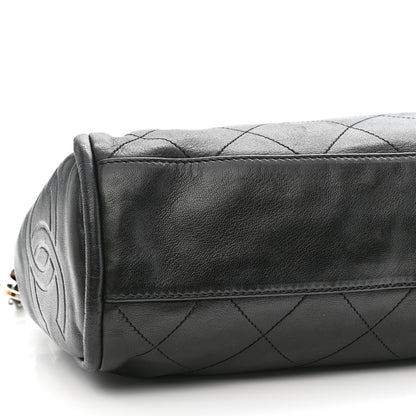 Chanel Lambskin Stitched Medium Ultimate Soft Tote Black 8 of 12