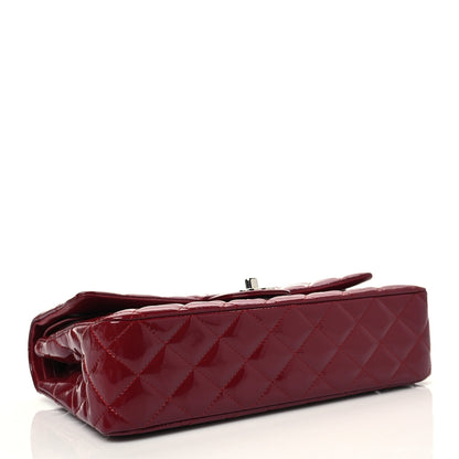 Chanel Patent Calfskin Quilted Medium Double Flap Dark Red 3 of 8
