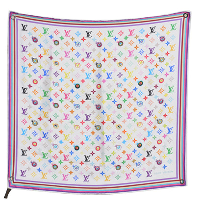 Louis Vuitton Silk Multicolor Eye Love Scarf White 2 of 7