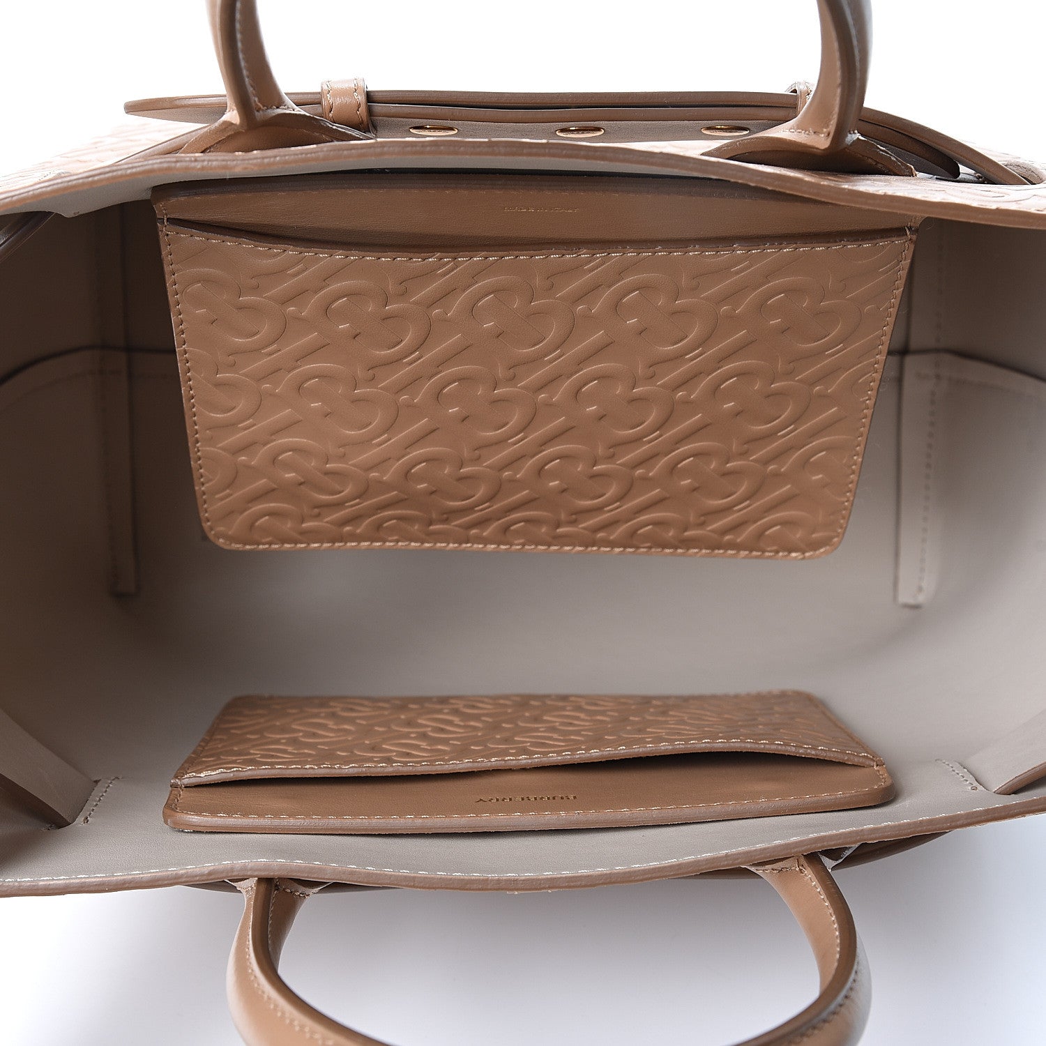 Burberry Calfskin Embossed Monogram Small Belt Bag Light Camel 4 of 9