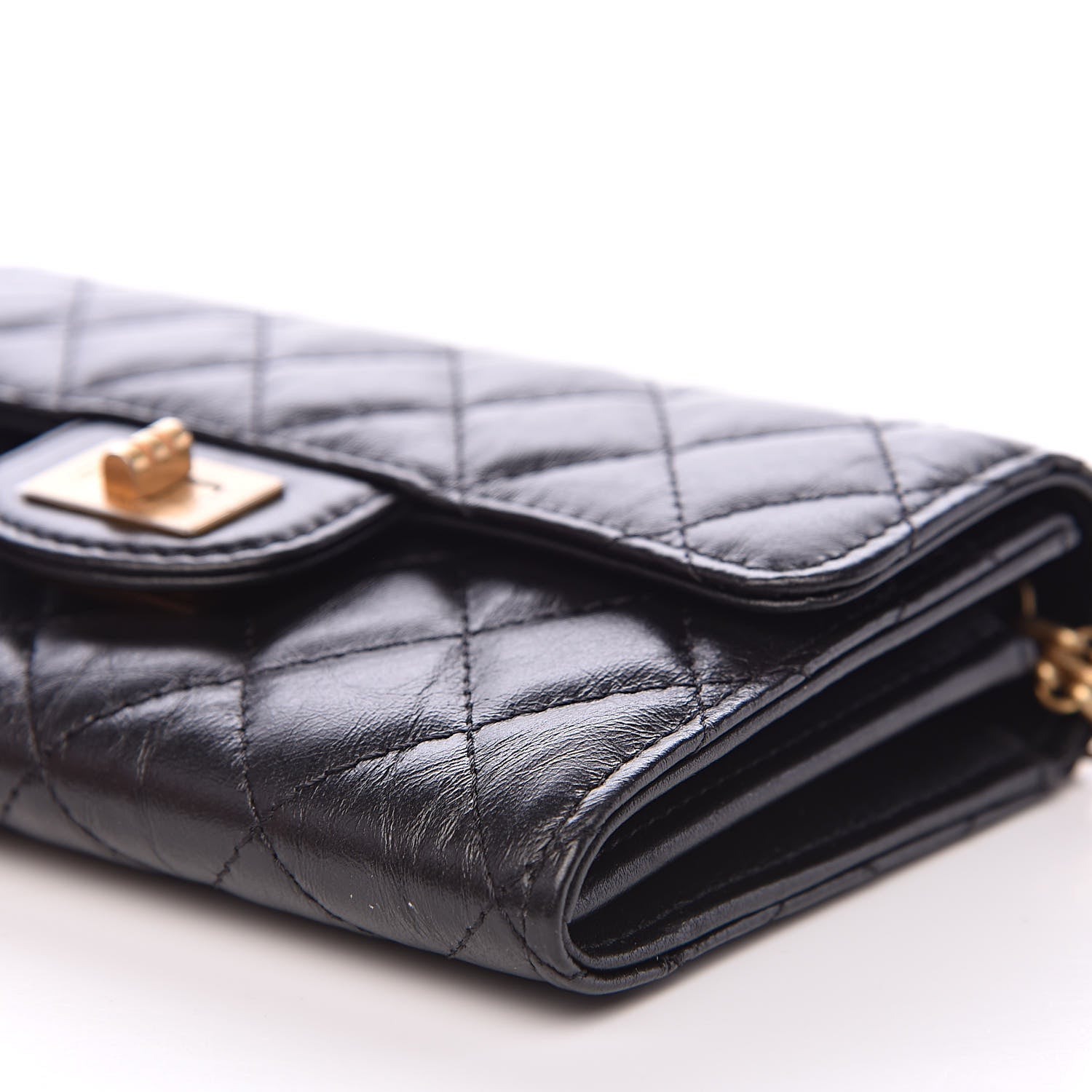 Chanel Aged Calfskin Quilted 2.55 Reissue Clutch With Chain Black 10 of 12