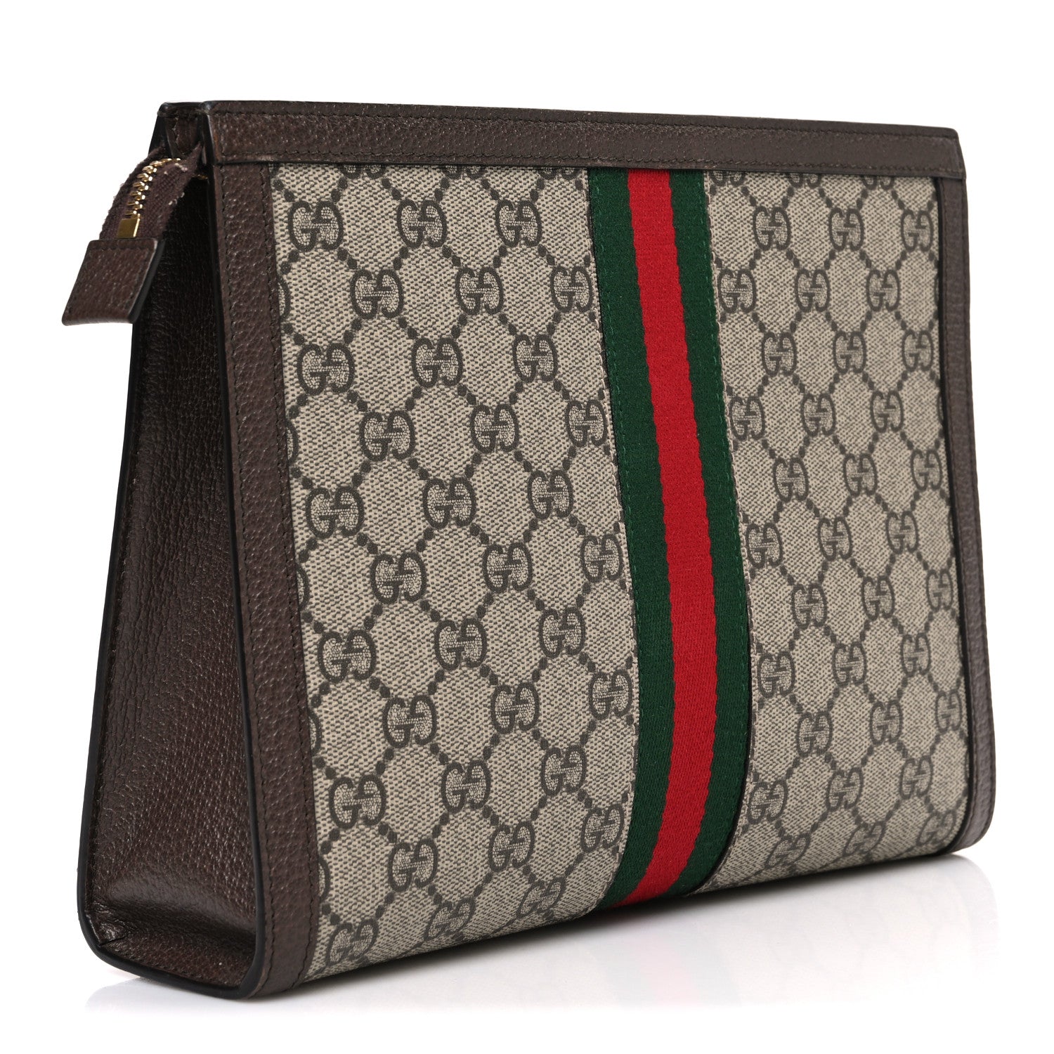 Gucci GG Supreme Monogram Web Ophidia Pouch Brown 3 of 7