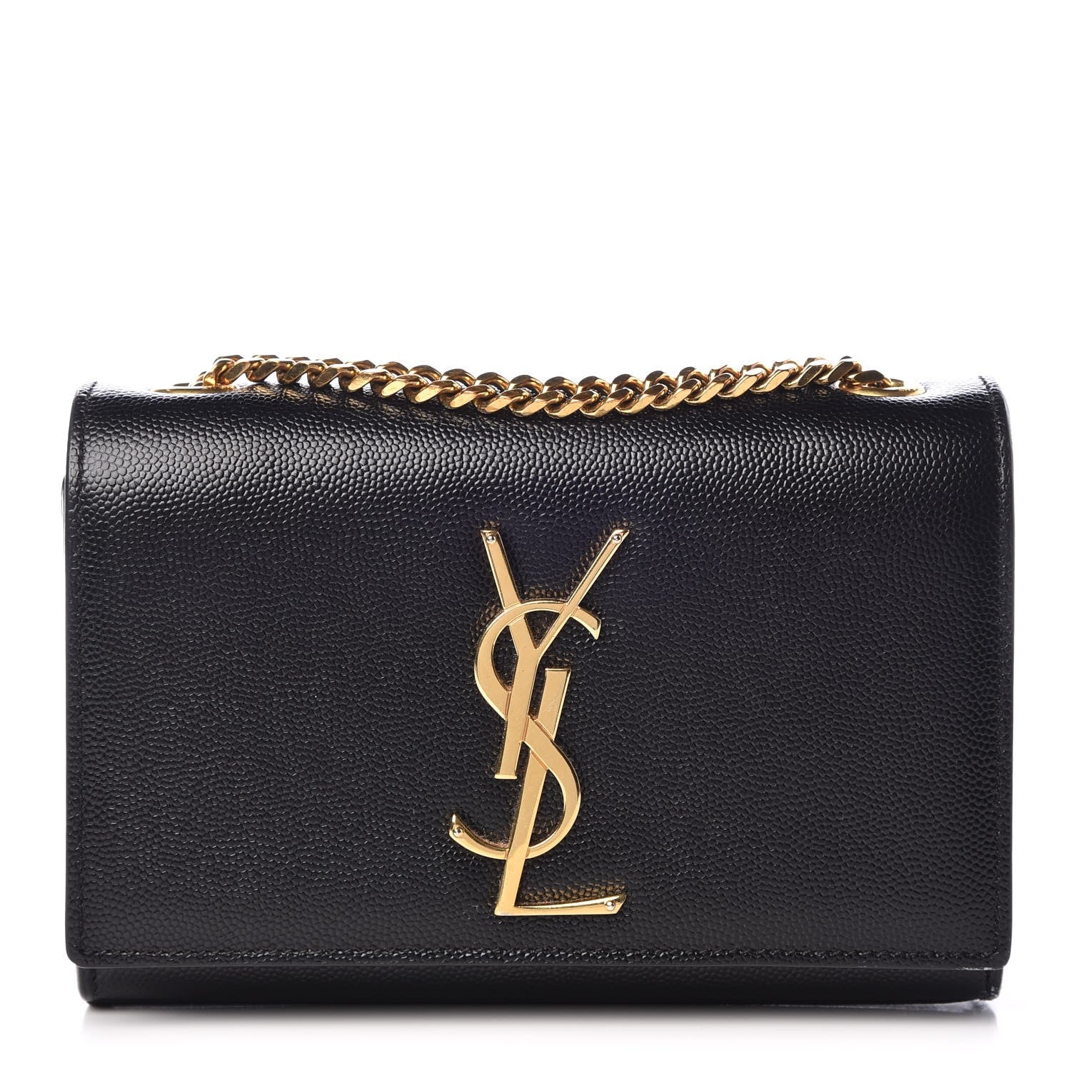 Saint Laurent Grain De Poudre Small Monogram Kate Satchel Black 1 of 7