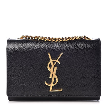 Saint Laurent Grain De Poudre Small Monogram Kate Satchel Black 1 of 7