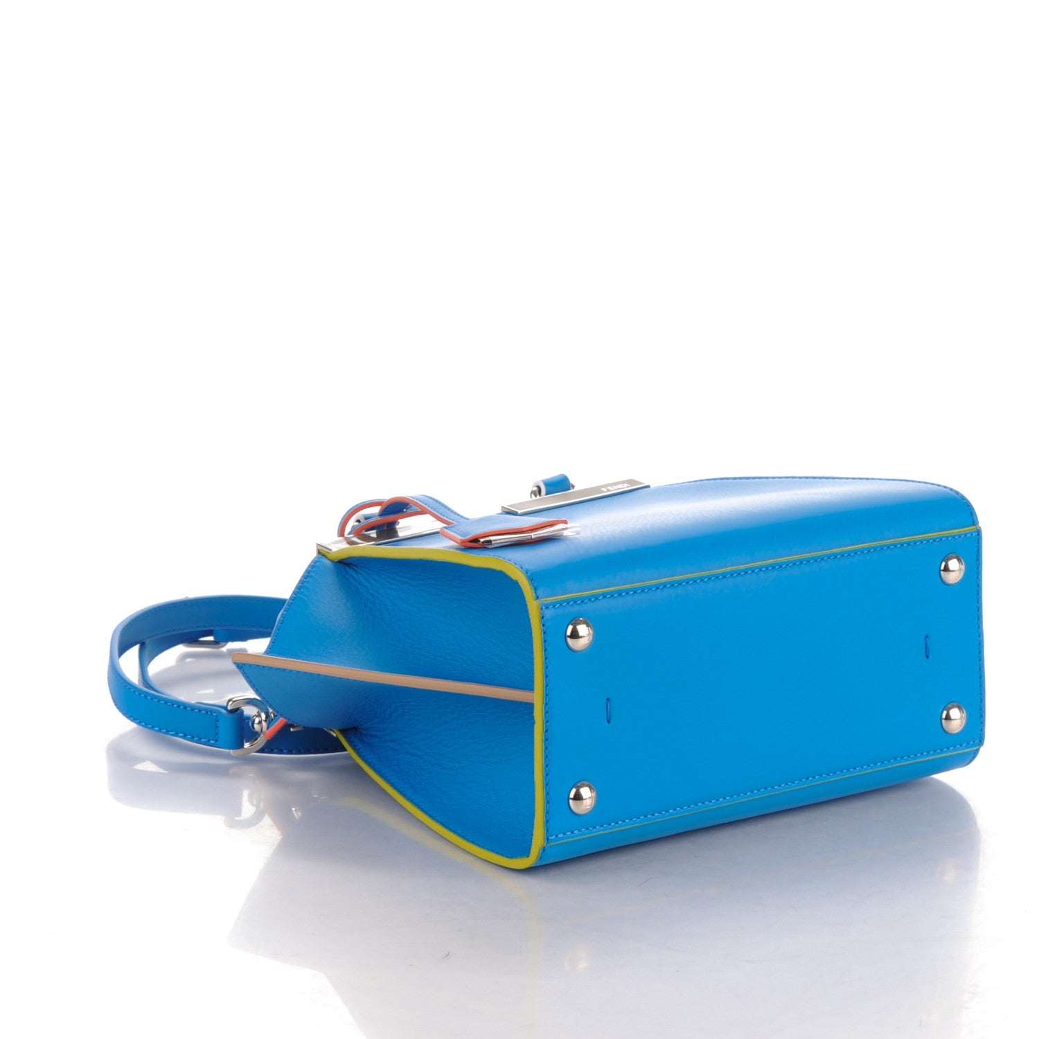 Fendi Vitello Dolce Mini 3jours Tote Blue Royal 4 of 7