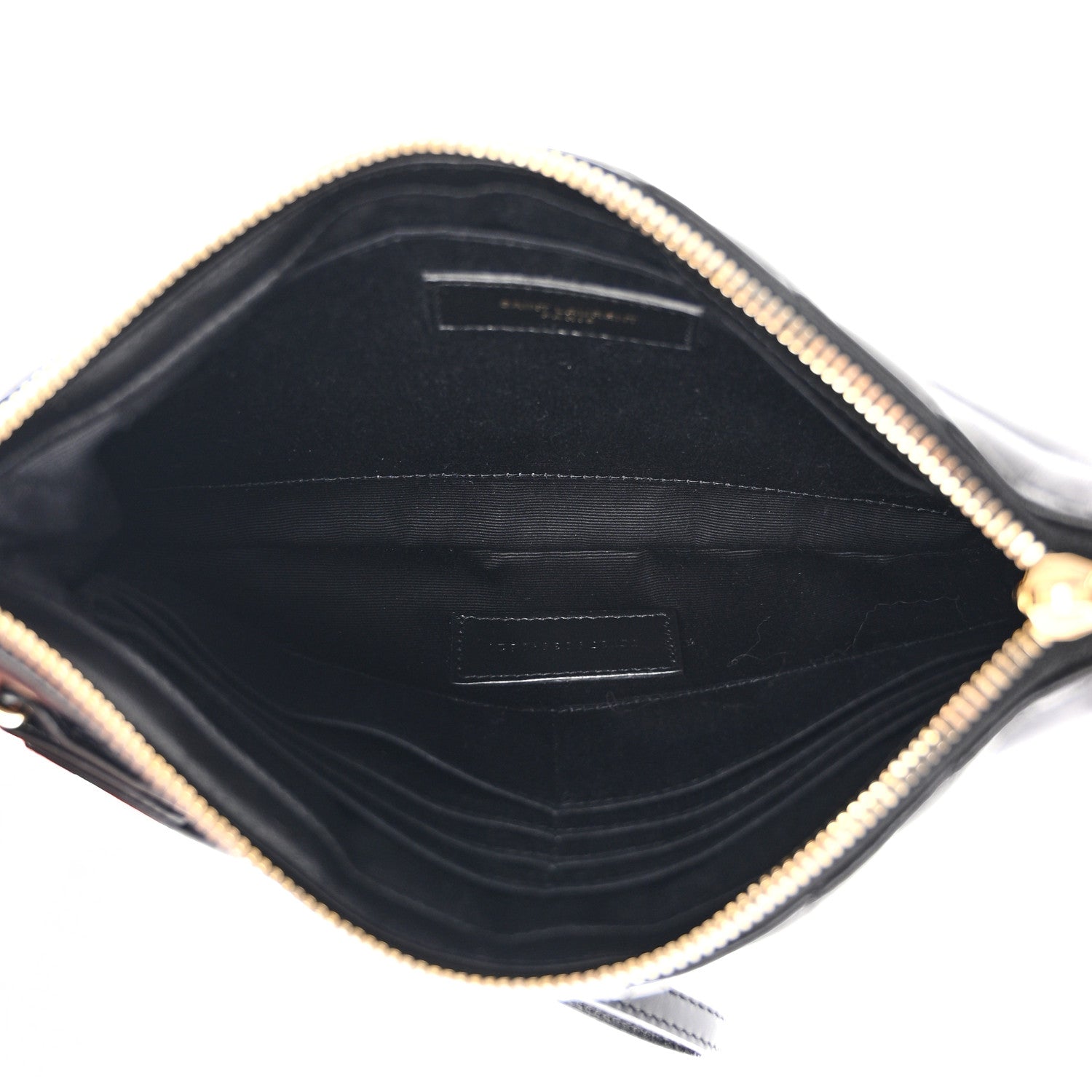 Saint Laurent Calfskin Matelasse Chevron Monogram A5 Wristlet Black 5 of 7