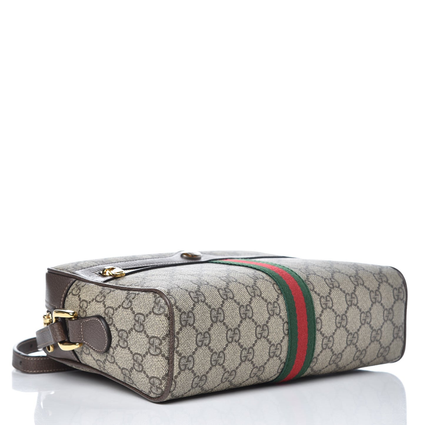 GG Supreme Monogram Web Small Ophidia Shoulder Bag Brown